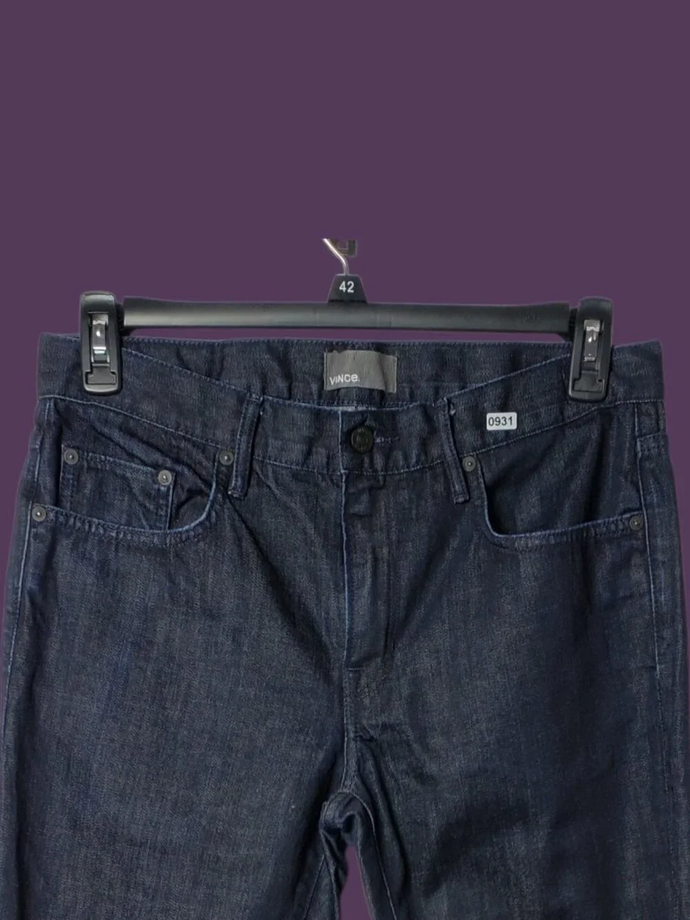 Vince Vm.212  Mens Slim-Fit Wash Denim Jeans Cotton Dark indigo Size 32